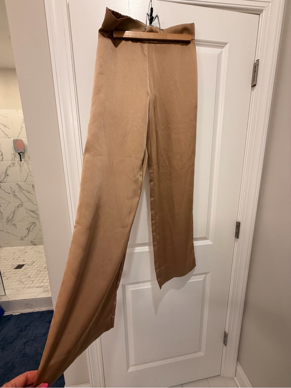 Boston Proper Wide-Leg Pants in Camel Brown
